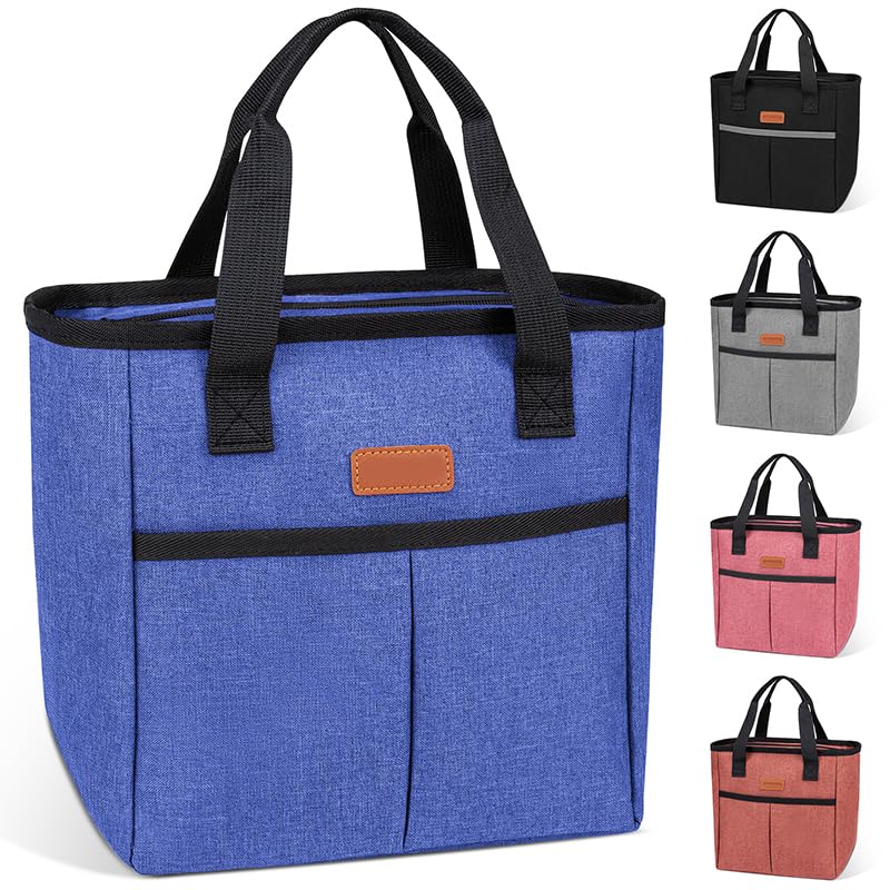 Small Insulated blue Lunch Bags for Women Leakproof Lunch Box for Women and men Reusable Thermal Lunch Tote