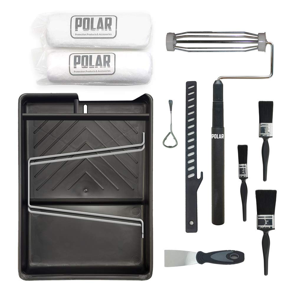 Polar Decorating Paint Roller Kit with Extendable Long Roller, Paint