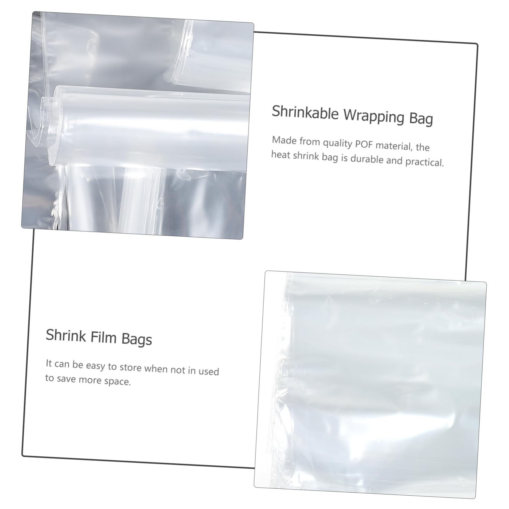 Cabilock 200 pièces Sachets Shrink Wrap Transparent Pochette Emballage Film Rétractable pour Cadeaux Bijoux Cosmétiques