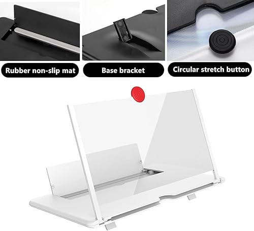 Miniatura 10 de Lupa de pantalla para teléfono celular de 16 pulgadas, soporte para teléfonos inteligentes, plegable, ampliadora de juegos celulares, video de