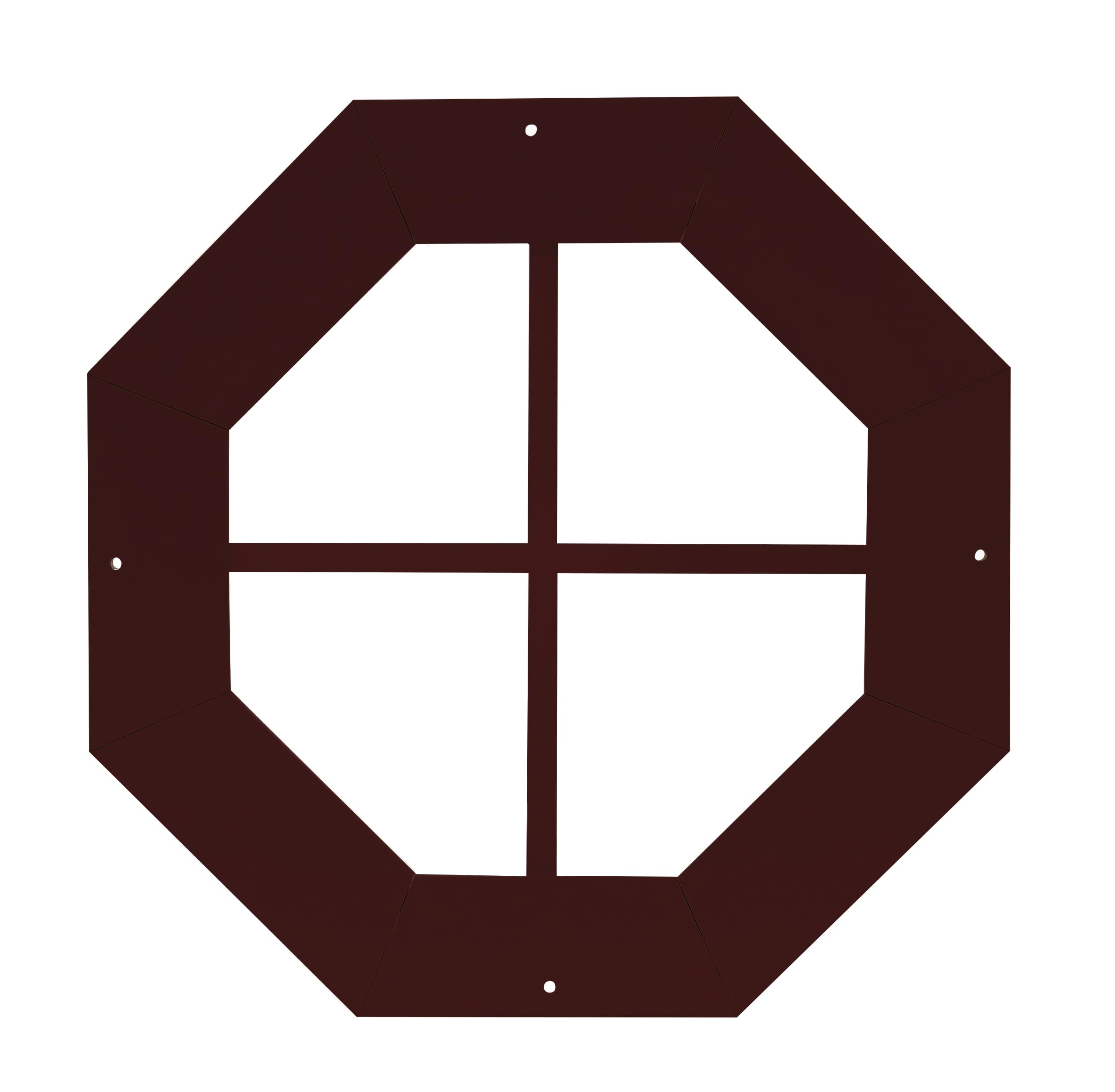 14" Octagon Gable Window, Fixed J-Lap Vinyl, Brown, Tempered Glass