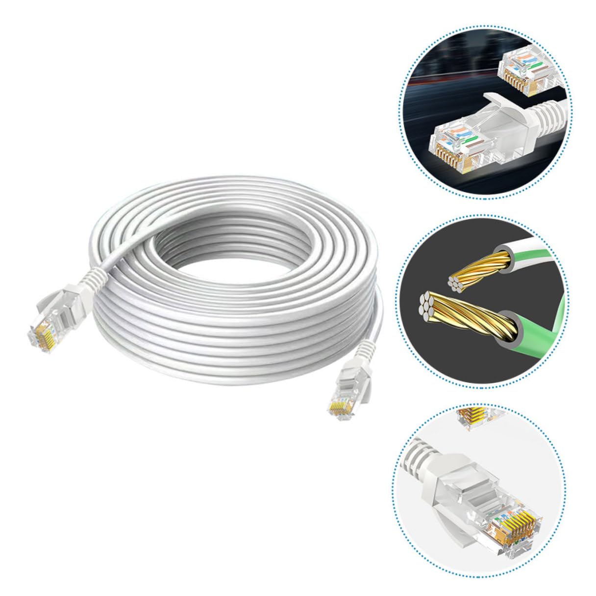 SHINEOFI 1pezzi Cavo Ethernet Cate per Rete Cavo di Collegamento per Router Resistente all Acqua e Flessibile per Lavori Pesanti di Rete
