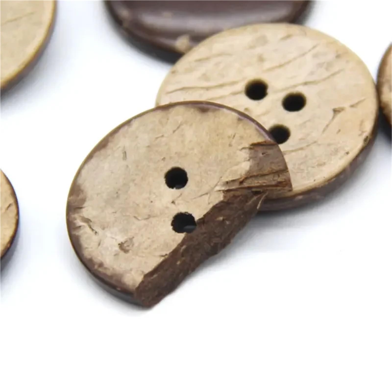 50szt. Guziki Naturalne Drewniane Kokosowe Guziki Do Szycia Do Dekoracji Ubrań Scrapbooking Drewno DIY Rzemiosło Akcesoria(2 Holes (Waxing)30mm 50pcs)