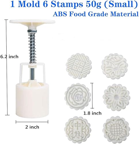 Miniatura 2 de Molde para pastel de luna, 6 unidades, para festivales de mediados de otoño, bricolaje, prensa a mano, sellos para galletas, herramienta de