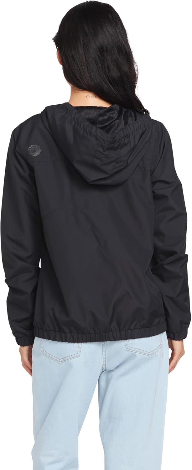 Volcom Women's Plus Enemy Stone Hooded Zip Front Windbreaker Jacket