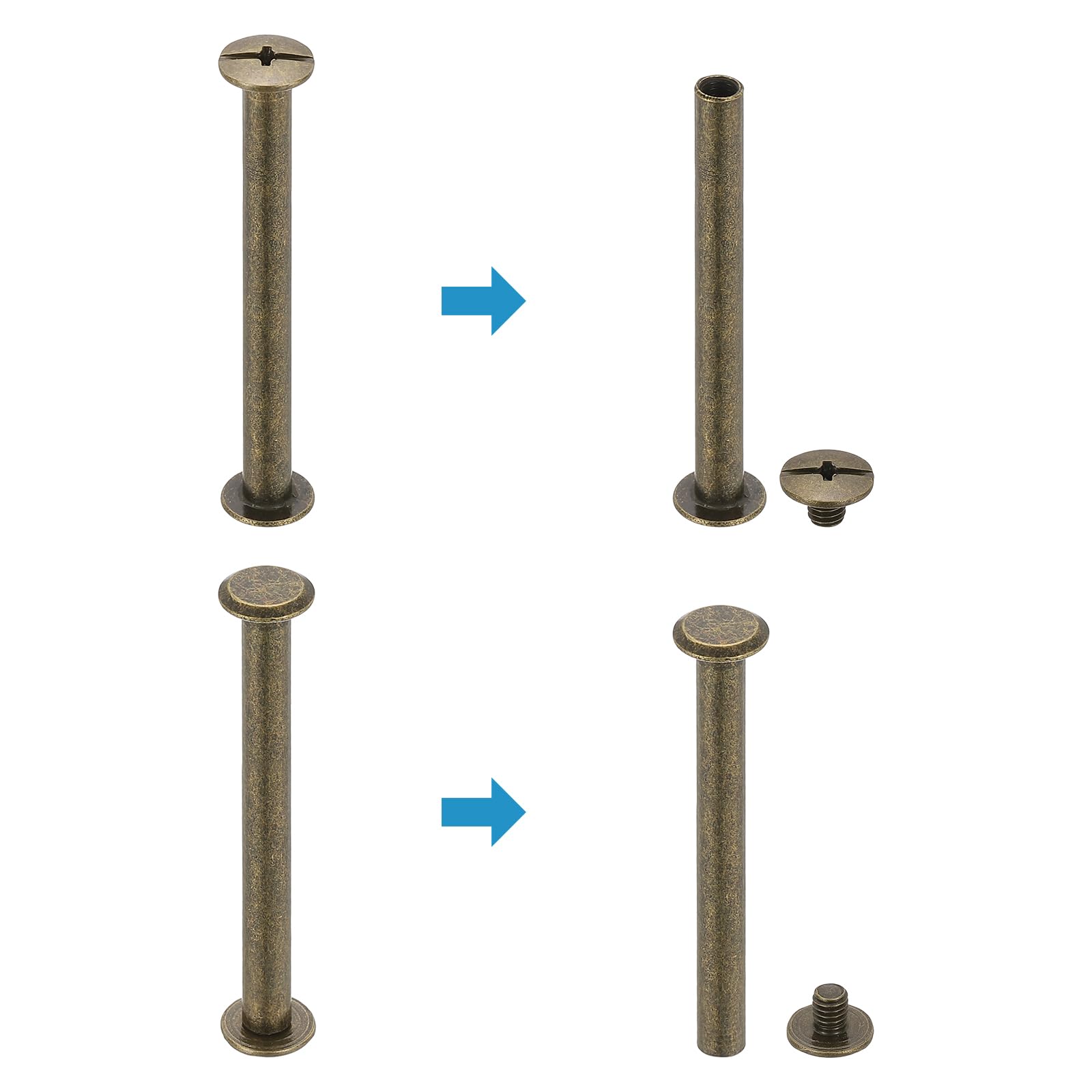 PATIKIL 120Pcs Chicago Screws - Image 4