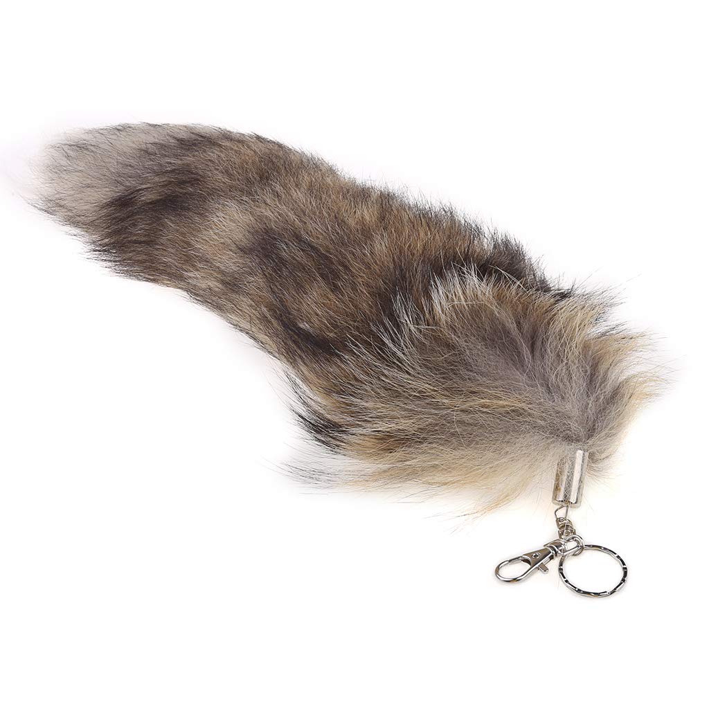 Ocobudbxw Hot Large Fox Tail Fur Tassel Bag Tag Keychain Strap Chain New