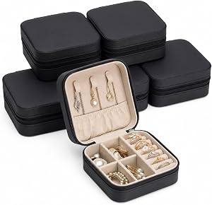 Homde Travel Jewelry Case for Women: 6 Small Boxes for Group&Team Gift