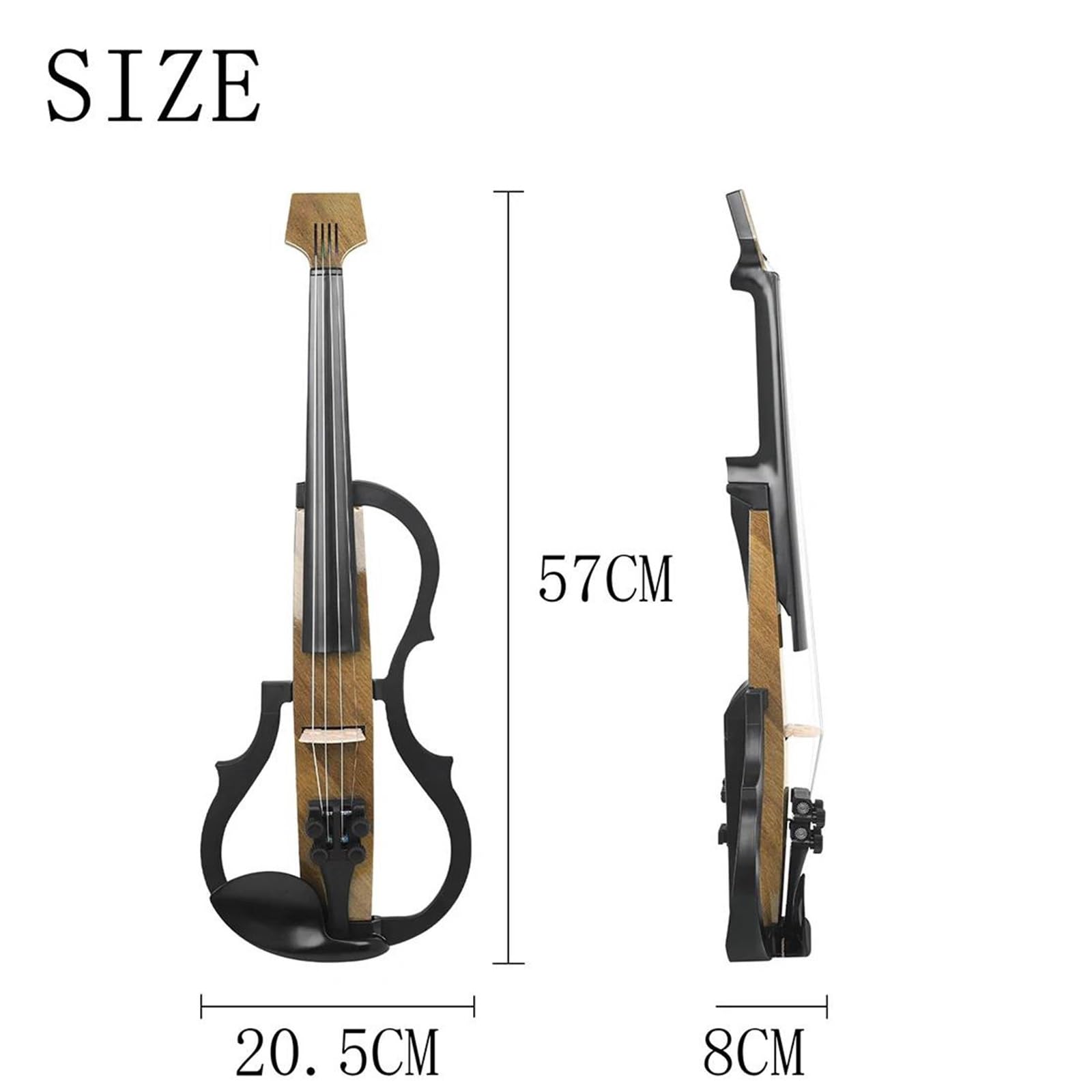 Violino Elettroacustico 4/4 Con Venature Del Legno Auricolari Silenziosi Per Elettroacustico Che Collegano Il Set Per Principianti Di (Violin)