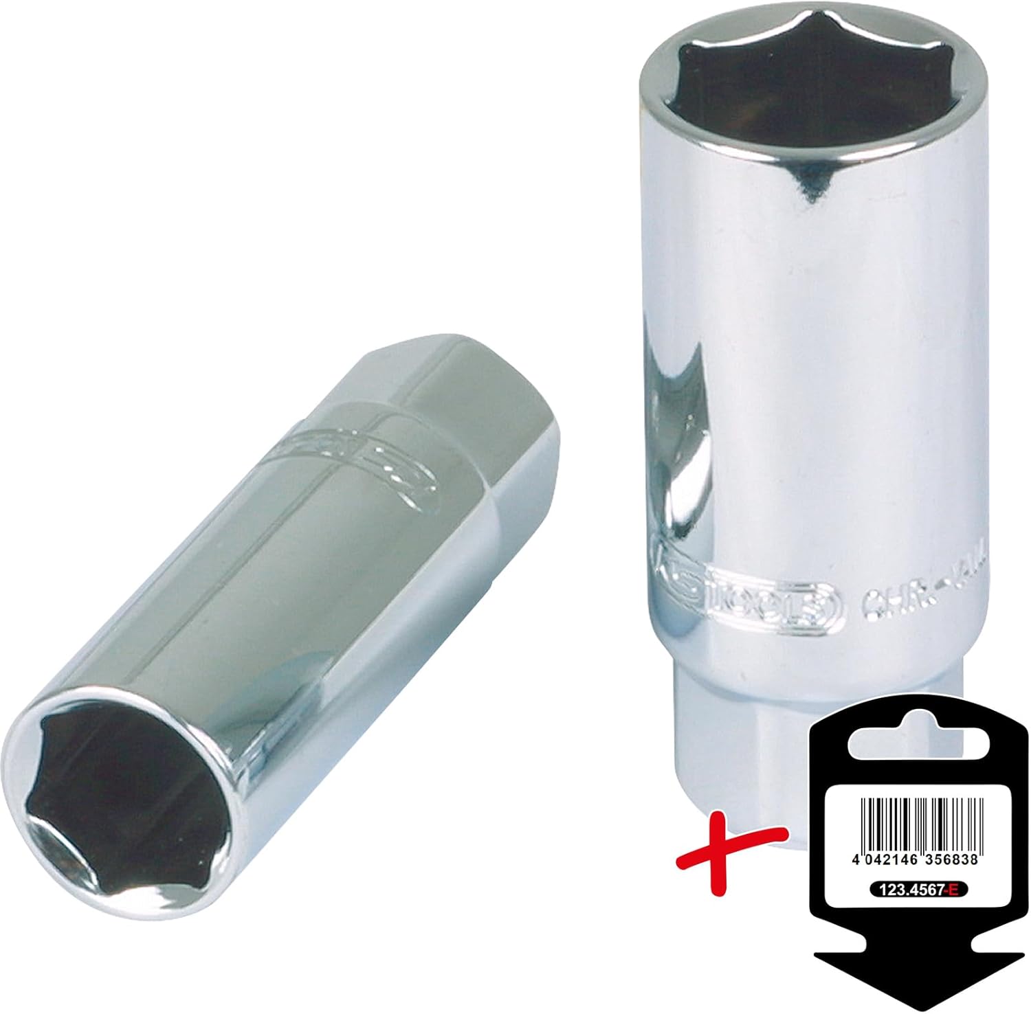 KS TOOLS 3/8" CHROMEplus Spark Plug Socket, 16mm, on Hang tag