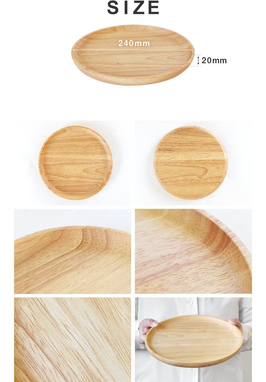 Amazon.co.jp: ウッドプレート ラウンド 24cm 北欧風 木製食器