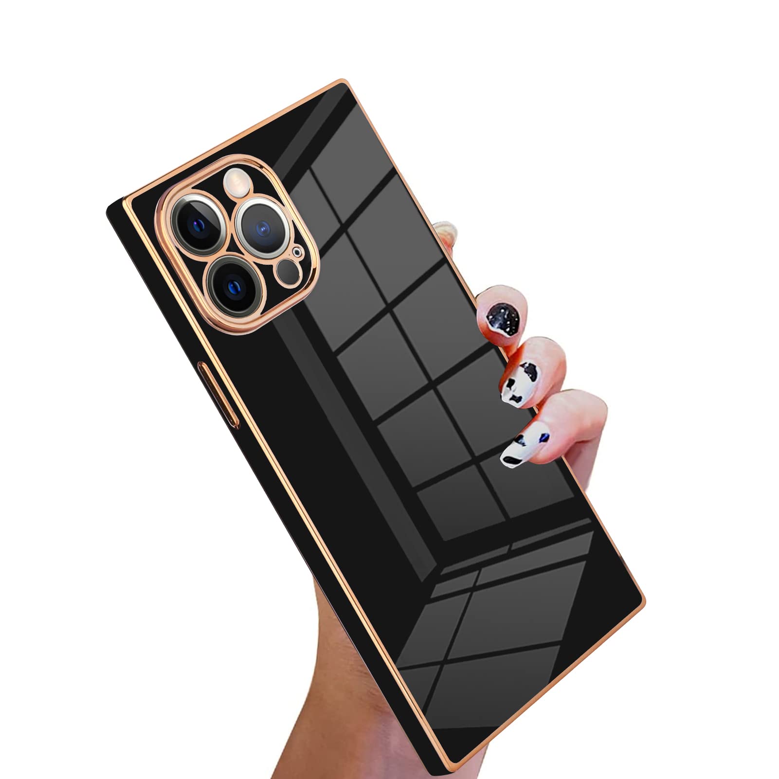 KANGHAR Case Compatible with iPhone 12 Pro Max Luxury Cute Plating Design Case Full-Body Anti-Scratch Shockproof Bumper Protective Cover for iPhone 12