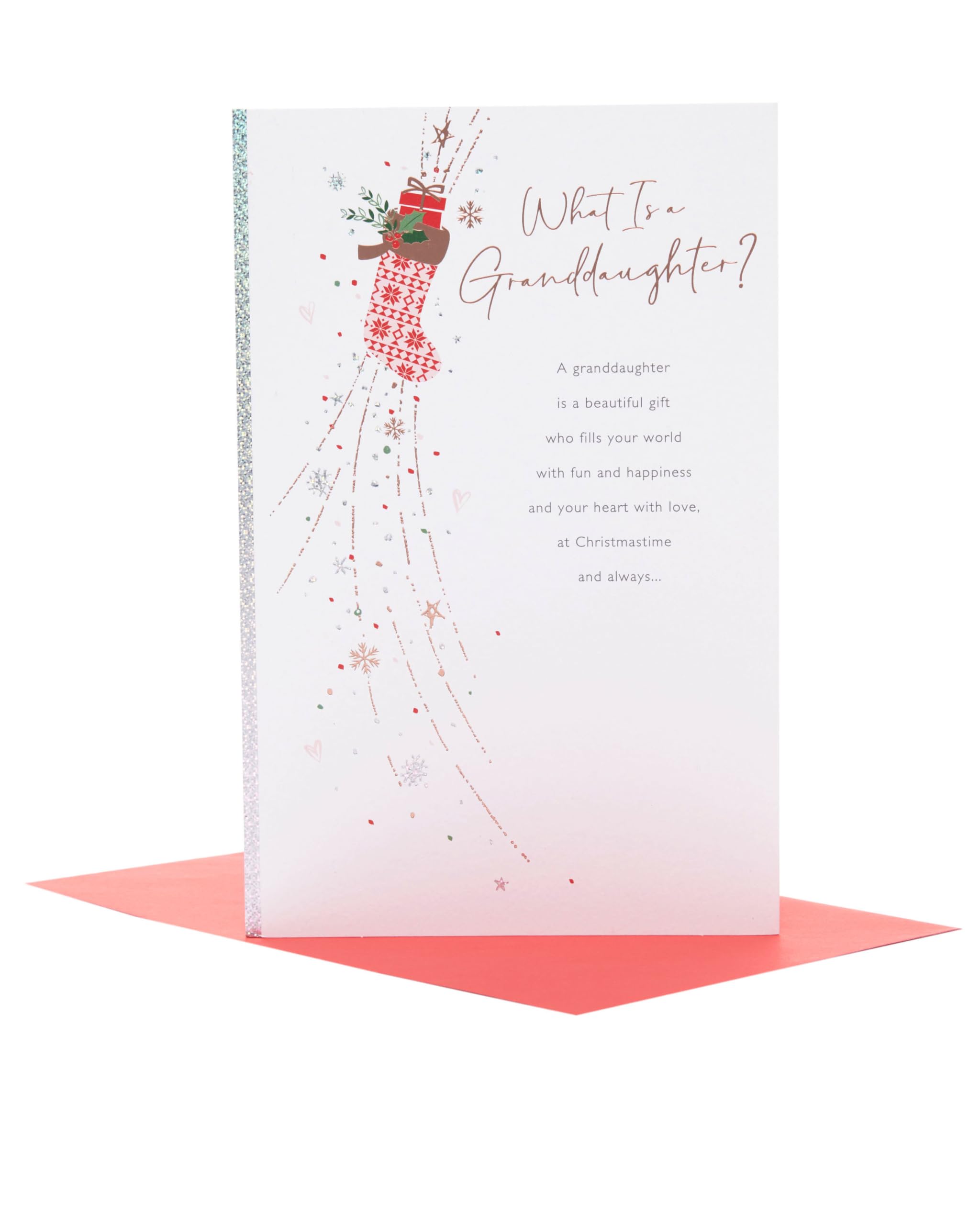 UK Greetings Christmas Card for Granddaughter - Special Design