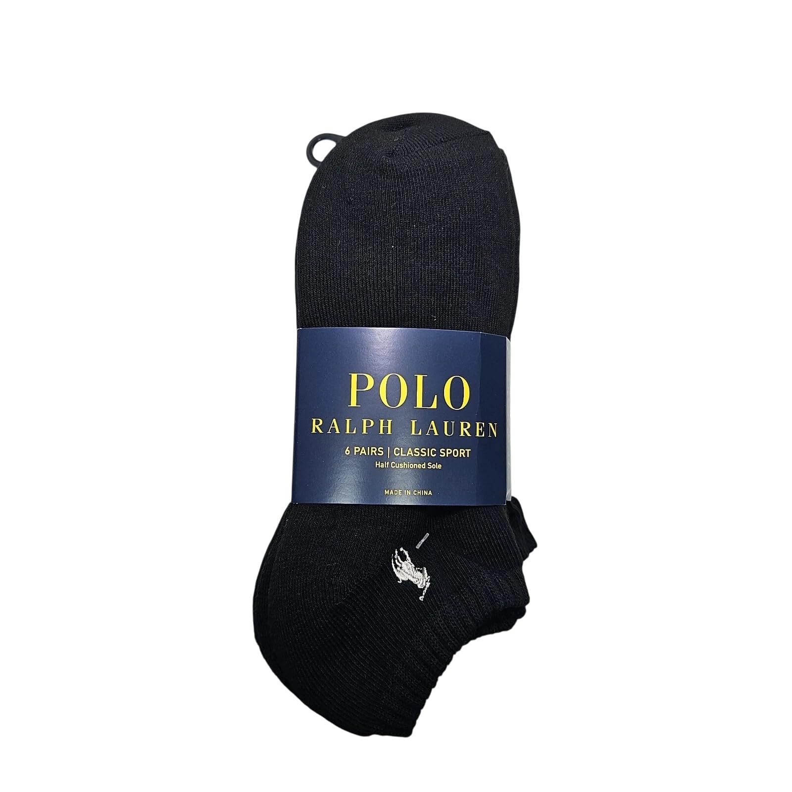 Polo Ralph Lauren Men`s Half Cushioned No Show Socks 6 Pack