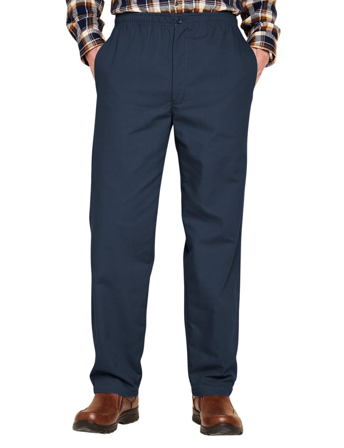 Chums Men's Fleece-Lined Elasticated Thermal Trousers Adjustable Drawcord & Comfort Waist Versatile for Work, Leisure, Indoor & Outdoor Activities Navy 44W / 29L