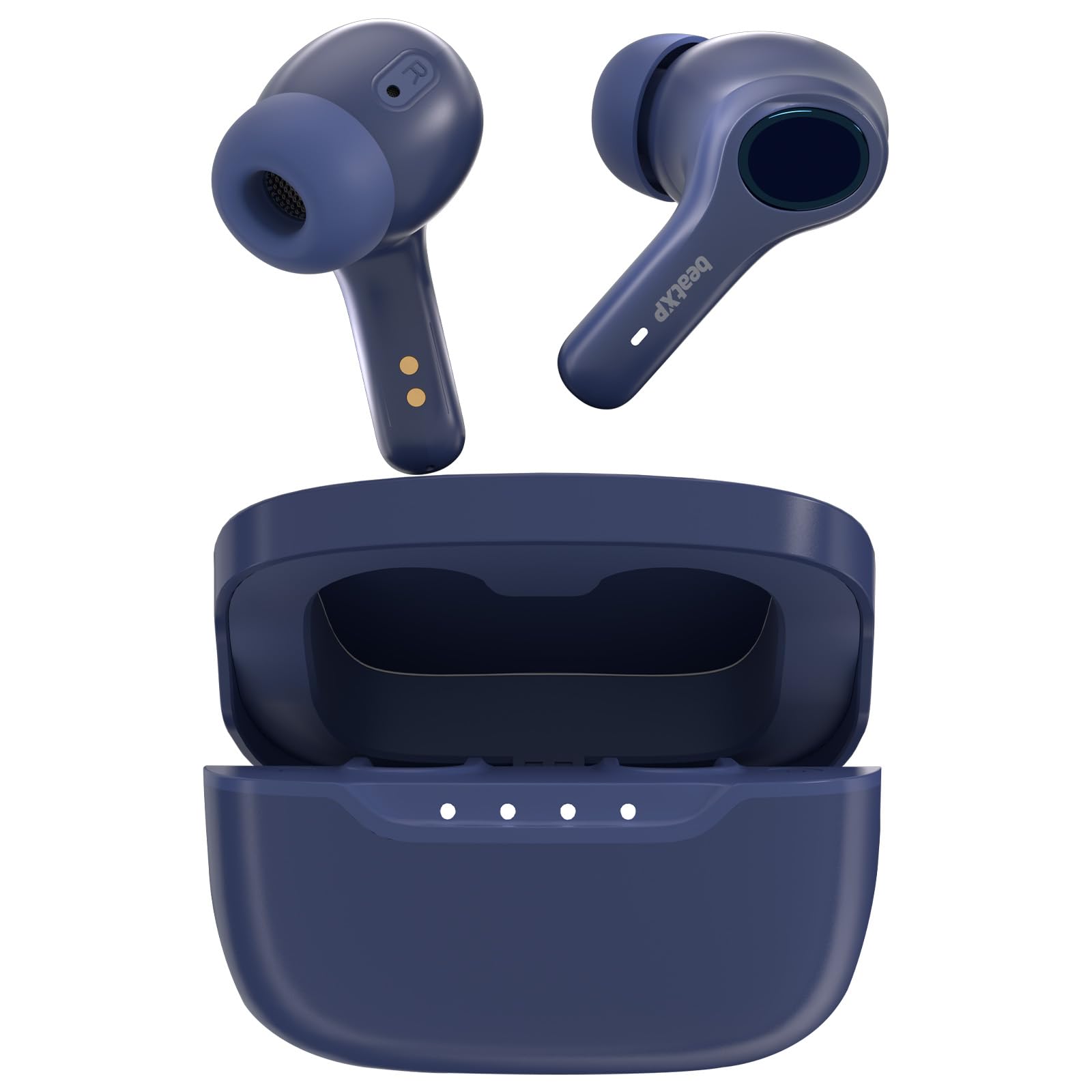 beatXP Pulse XPods Bluetooth True Wireless Ear Buds with 40H Playtime, Dual Mic AI ENC, Low Latency for Gaming Mode, Type C Earphone with 10mm Drivers, IPX5, BT 5.3, Touch Control (Space Blue)