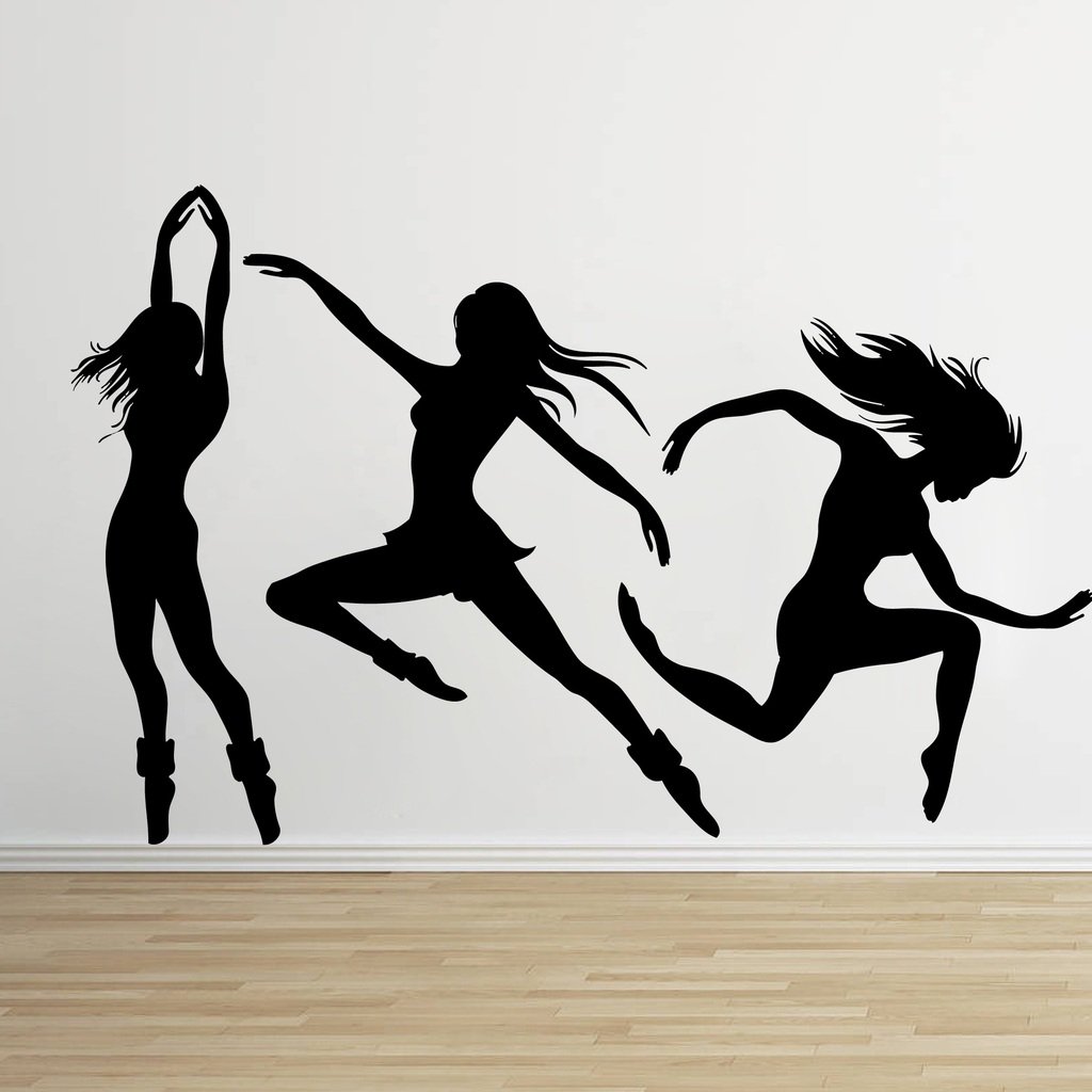 Decor Villa Girls Dance Wall Sticker & Decal for Living Room, Bedroom, Office (Vinyl , Standard, Black) (B01H75CKTO) Amazon Price History, Amazon Price Tracker