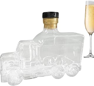 Whiskey Decanter Stylish Glass Vessel, 375ml Stopper Design, Decorative Liquor Holder Beer Champagne Serving Accessory Sophisticated Gift Celebration Brunch Display