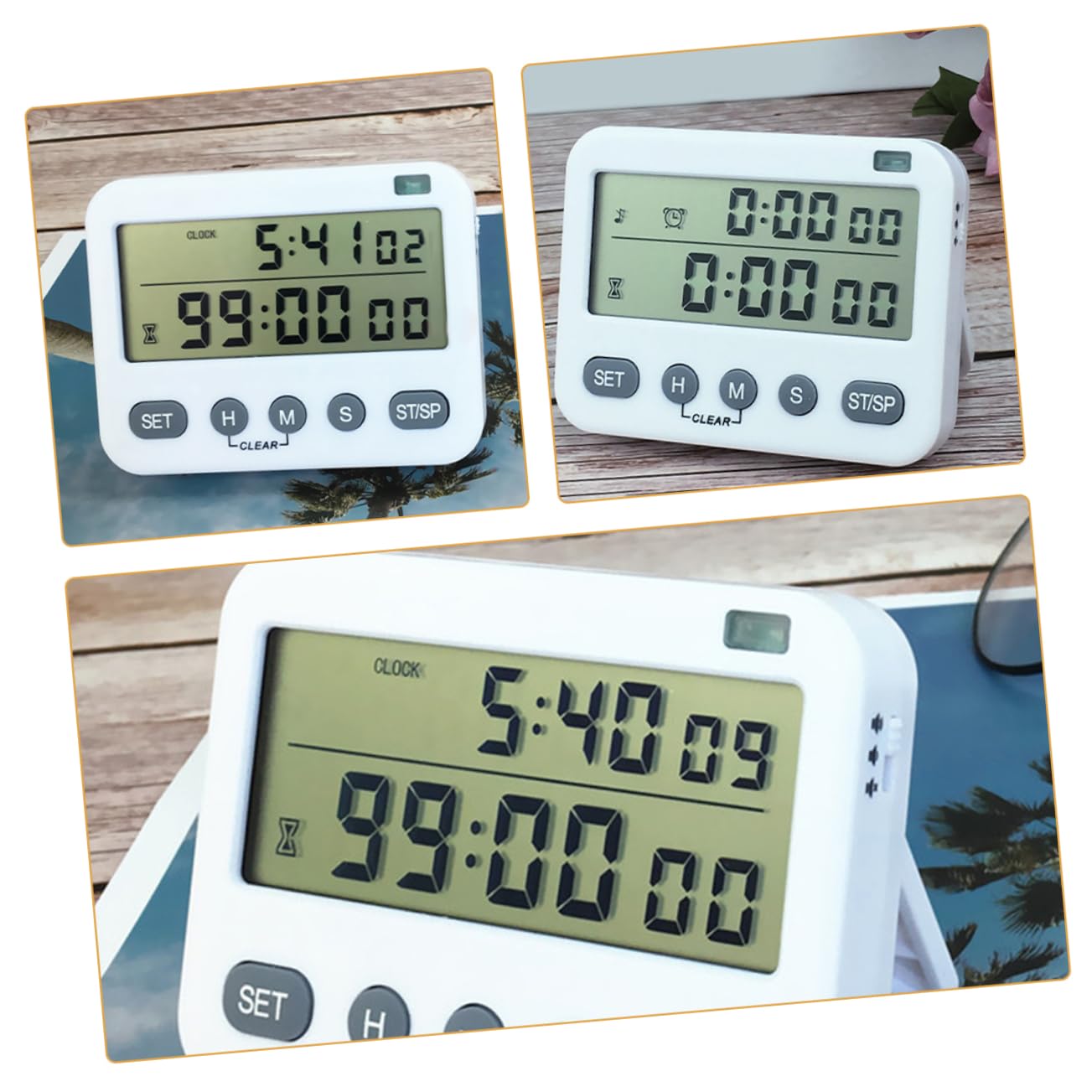 Amosfun 2 Piezas Temporizador de Alarma de Cocina - Temporizador Digital Dispositivo de de Laboratorio Reloj Arriba cronómetro de Cocina para cocinar