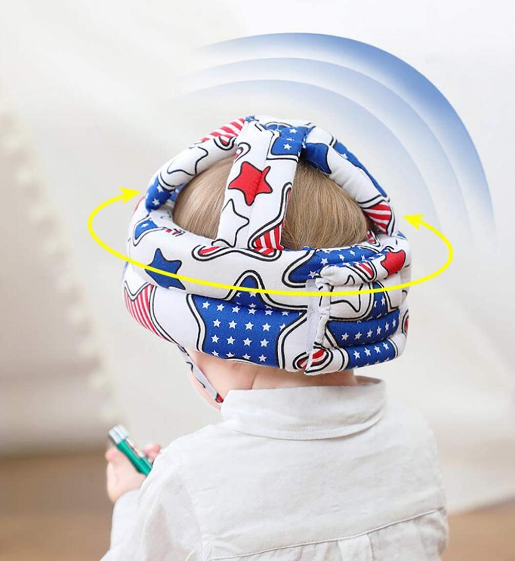 Baby Safety Helmet, Infant Baby Head Protector, Adjustable Protection Cap for Toddler Infant, Baby Crawling Walking Helmet, Safety Soft Headguard Hat for Baby Learning to Walk (Blue)