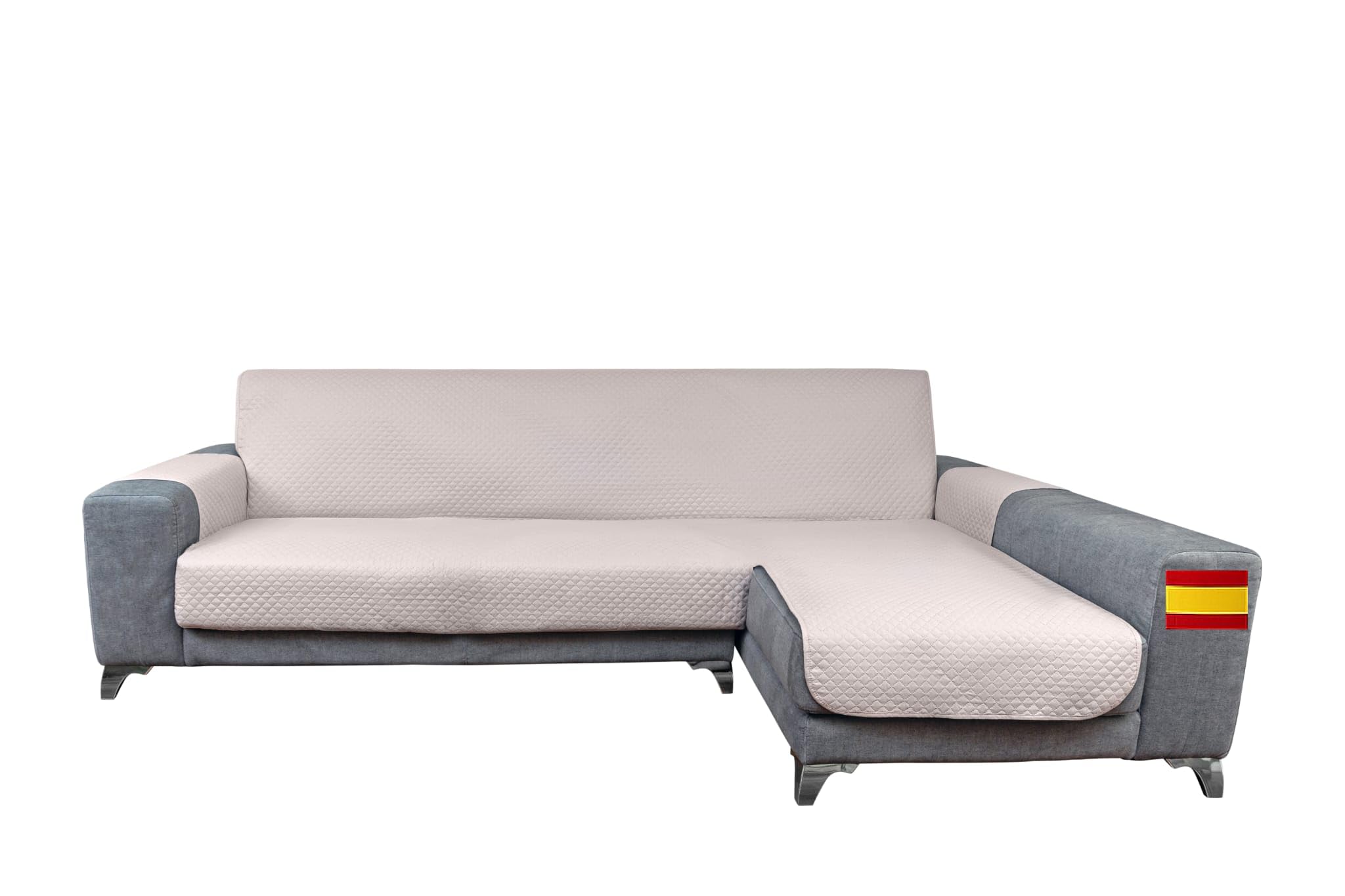 Funda Sofá Chaise Long - Válida Tanto para Cheslong Derecho como Izquierdo. Cubre Sofá Chaise Longue Reversible Protector Lavable contra Manchas y Arañazos, Mascotas y Niños. Hecho en España