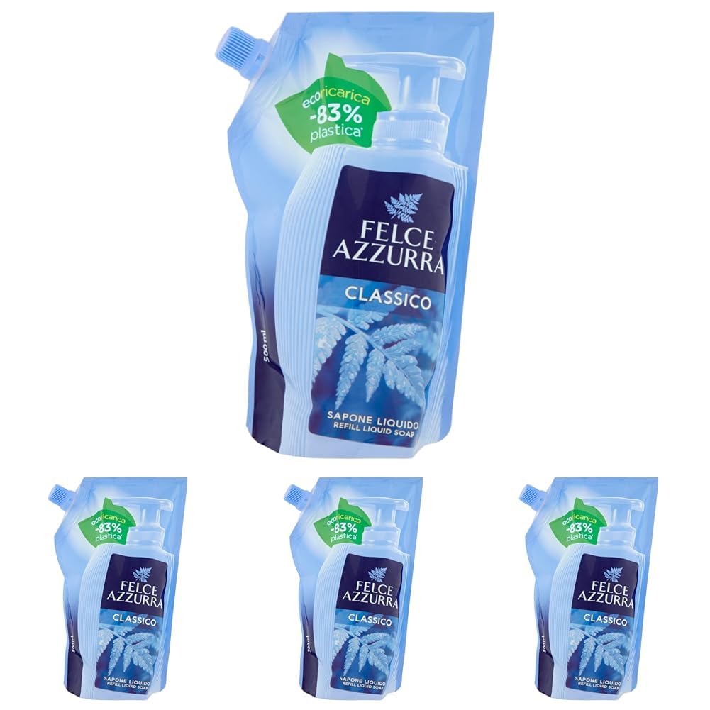 Felce Azzurra Ecoricarica Classic Flüssigseife – 500 ml (Packung mit 4)