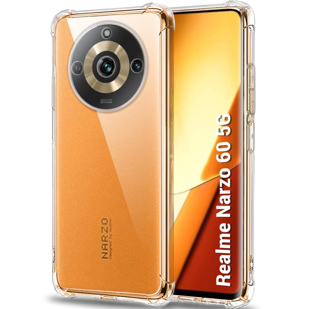 TheGiftKart Shockproof Back Cover Case for Realme Narzo 60 5G | Raised Bumps for Camera & Screen Protection | Ultra Clear Soft Silicone Back Cover Case for Realme Narzo 60 5G (Transparent) (B0CBQ9PPFQ) Amazon Price History, Amazon Price Tracker