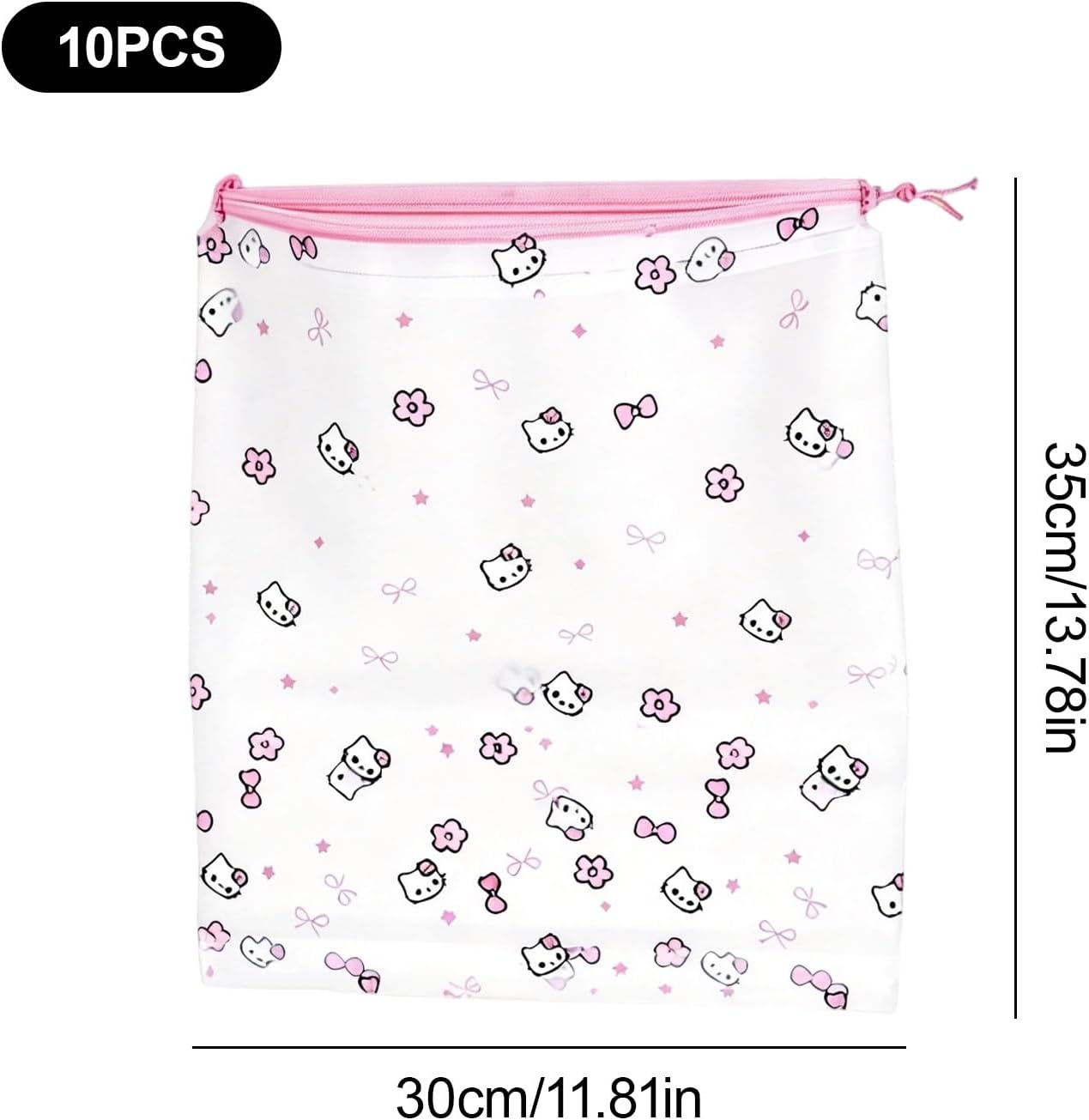 20 Pack Clear Cute Pattern Drawstring Shoe Bag,Large Reusable Waterproof Portable Shoe Bags for Travel, Dustproof Storage Organizer Shoe Bags for Storage (Mimi)