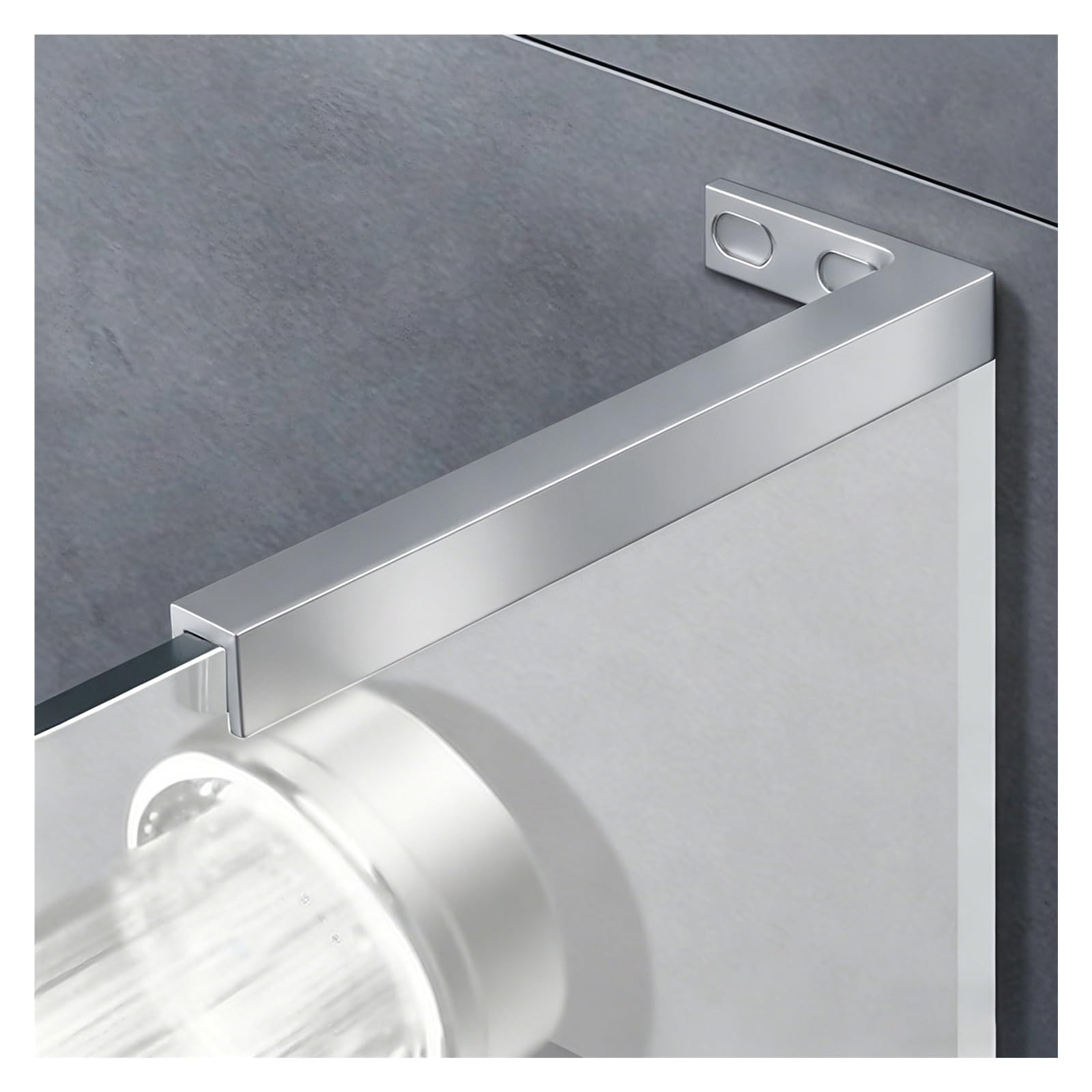 Barra De Soporte Para Puerta De Vidrio De Ducha Abrazadera De Cristal Para Ducha Sin Marco Para El Hogar, Soporte De Montaje Estabilizador En Forma De L(Silver,L 240mm (9 2/5in))