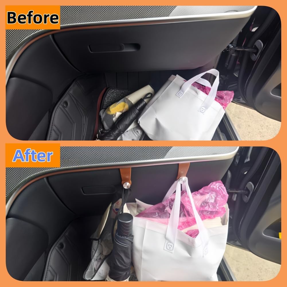 2PCS Glovebox Hooks for Mercedes-Benz GLC 260/300 2023-2026, Compatible with C-Class C200L/C260L 2022-2026,Damage-Free Adhesive-Free Hooks, Hooks for Handbags Purses Sunglasses Keys (Brown)