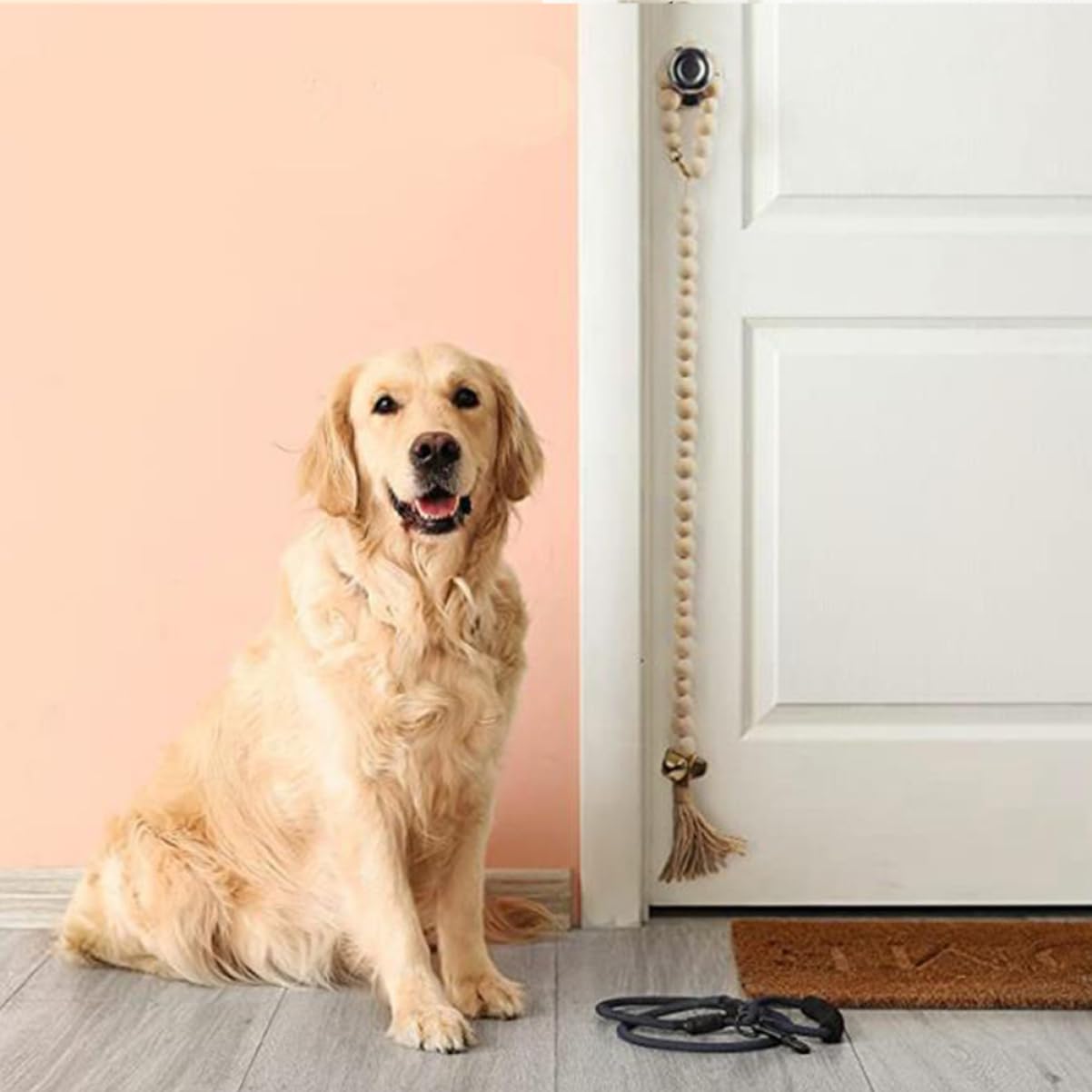 Mikikit Household Dog Training Doorbell Chain Durable Weaving Bell for Pet Communication Tool for Potty Training Material for Dogs and Puppies