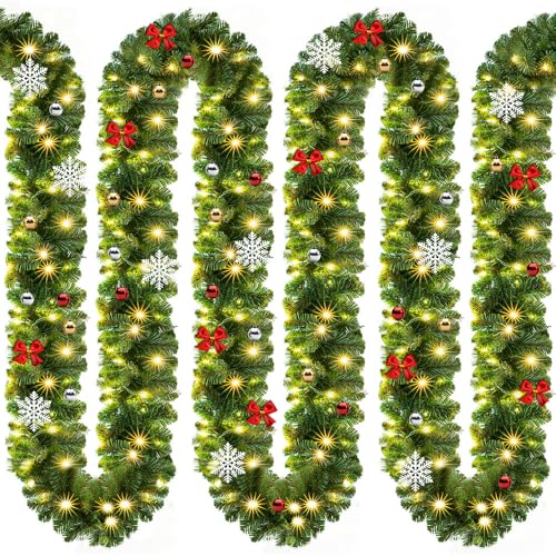 Casaria Guirnalda de Navidad Abeto 10m 160LEDs Blanco Cálido Incluye Decoración Navideña Interior Exterior