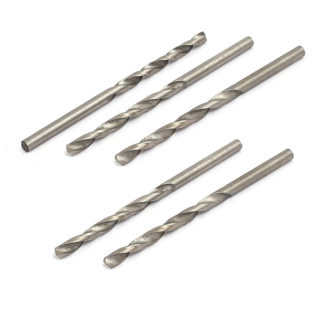Aexit 3.2mm Dia Tool holder 64mm Length HSS Round drill hole Twist Drill Bit Silver Tone 5pcs Model:29as364qo248