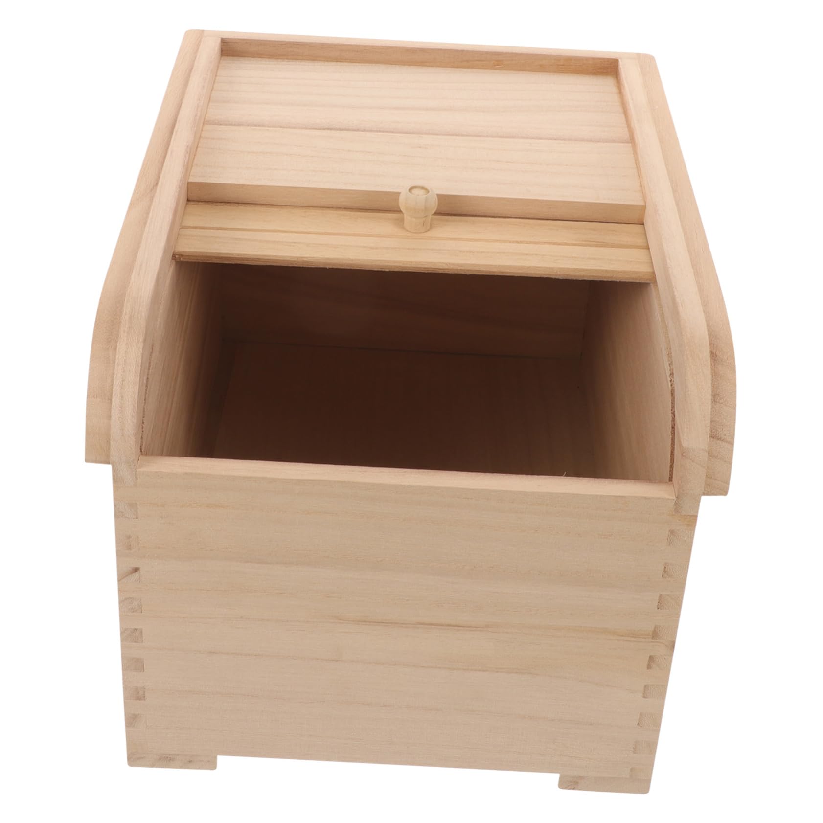 BRIGHTFUFU Solid Wood Rice Storage Box Food Containers with Lids Cereal Large Container Rice Dispenser Food Storage Containers Large Capacity Rice Storage Bin Wooden Seal Food Bucket