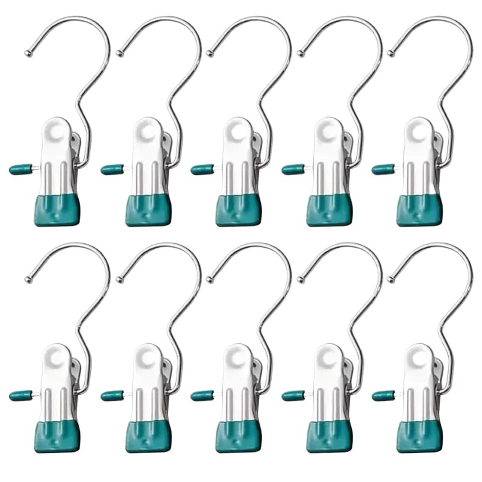 Handtuchklammern 10/20/30PCS Edelstahl Wäscheklammern Wäsche Haken Tragbare Hängende Kleidung Clip Hosen Socken Lagerung Clip(Green,30PCS)