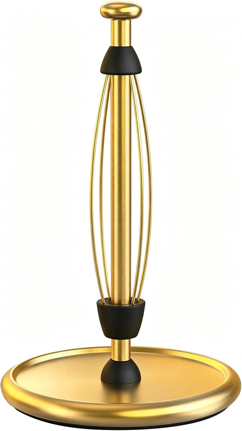 VEHHE Paper Towel Holder Countertop with Weighted Base, One-Hand Tear