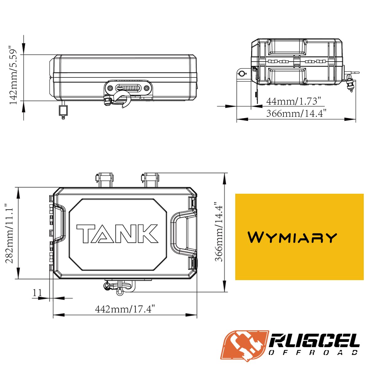 RUGCEL WINCH Elektryczna przenośna wciągarka użytkowa 12 V DC, 4500 lb/2041 kg, pojedyncza linia, ze stalową płytą montażową, zintegrowana prowadnica Hawse i syntetyczna lina, pilot zdalnego