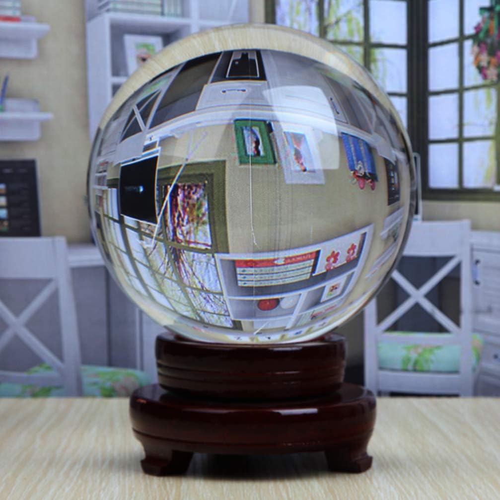 POPETPOP 80mm Crystal Ball Sphere Decorative Glass Orbs for Feng Shui Meditation