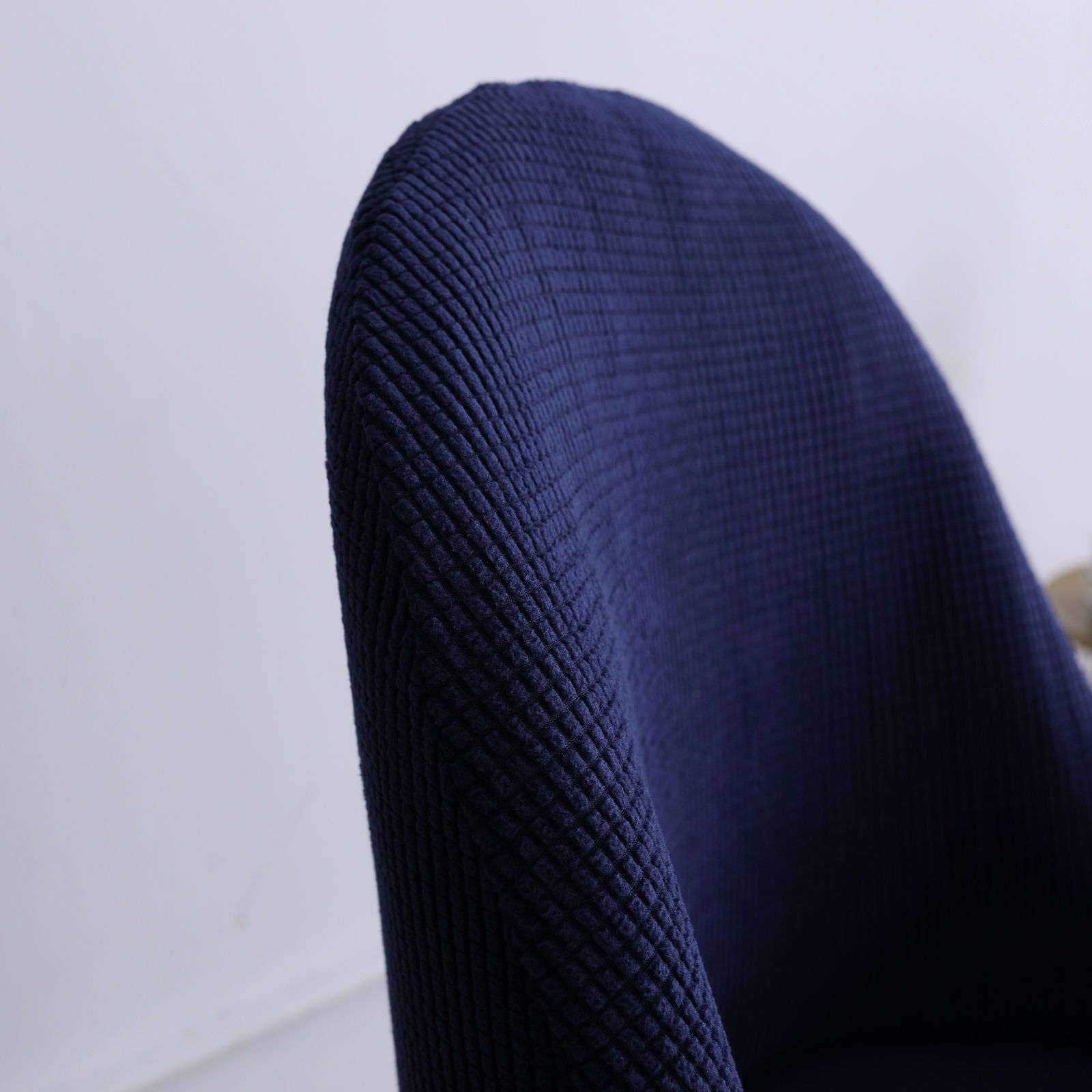 Funda elástica para silla de comedor con respaldo curvado, funda extraíble y lavable para cocina, banquete y fiesta, juego de 2 unidades, color azul marino