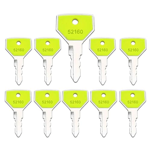 10 llaves de equipo pesado Yanmar 52160 para 194155-52160, 198360-52160 Yanmar John Deere Tractor Excavadora Grader Dozer EX450 Llave de interruptor