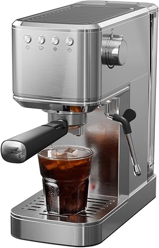 Máquina de café expreso con infusión rápida en frío, máquina de café caliente y helado, cafetera de café expreso con espumador de leche, varita de