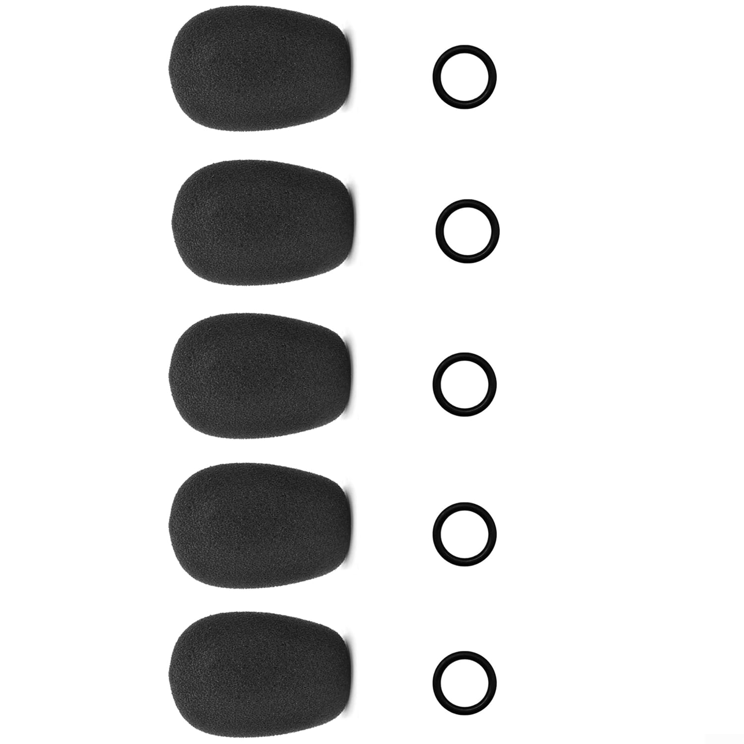 Parabrisas de espuma de alta densidad para micrófonos de auriculares de aviación, color negro