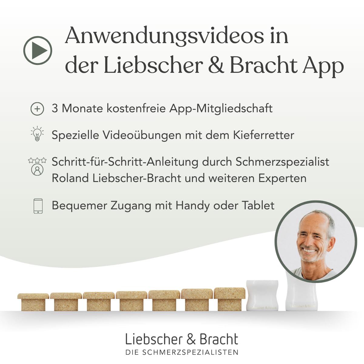 Liebscher & Bracht Original Kieferretter: Kiefer Dehner Trainer für Zähneknirschen, Kopf- & Kieferschmerzen, Kaumuskel und Jaw Line Anpassung, Made in Germany, Übungen in der App