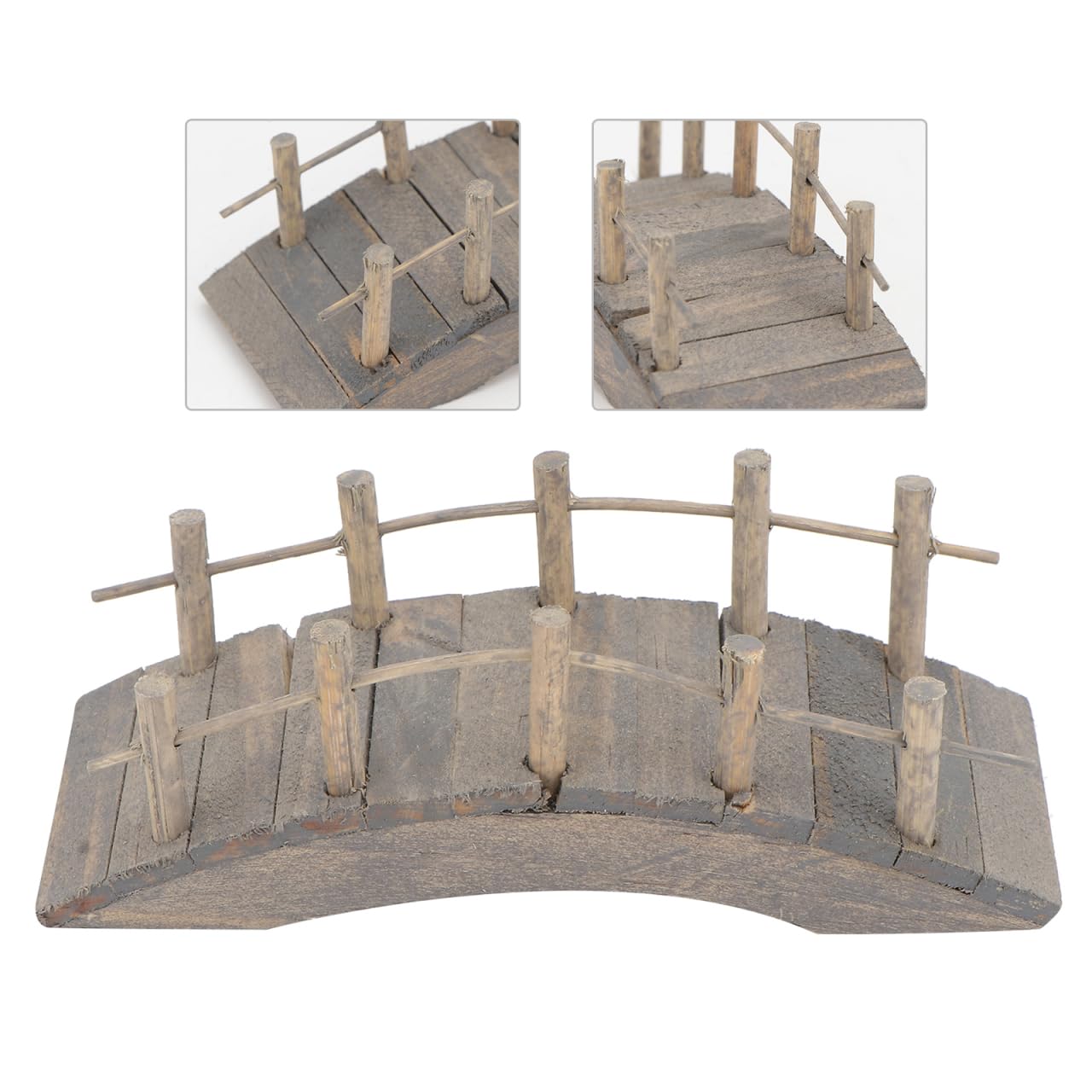 Hemoton Puente de Madera para jardín en Miniatura, diseño de Hada, 10 cm
