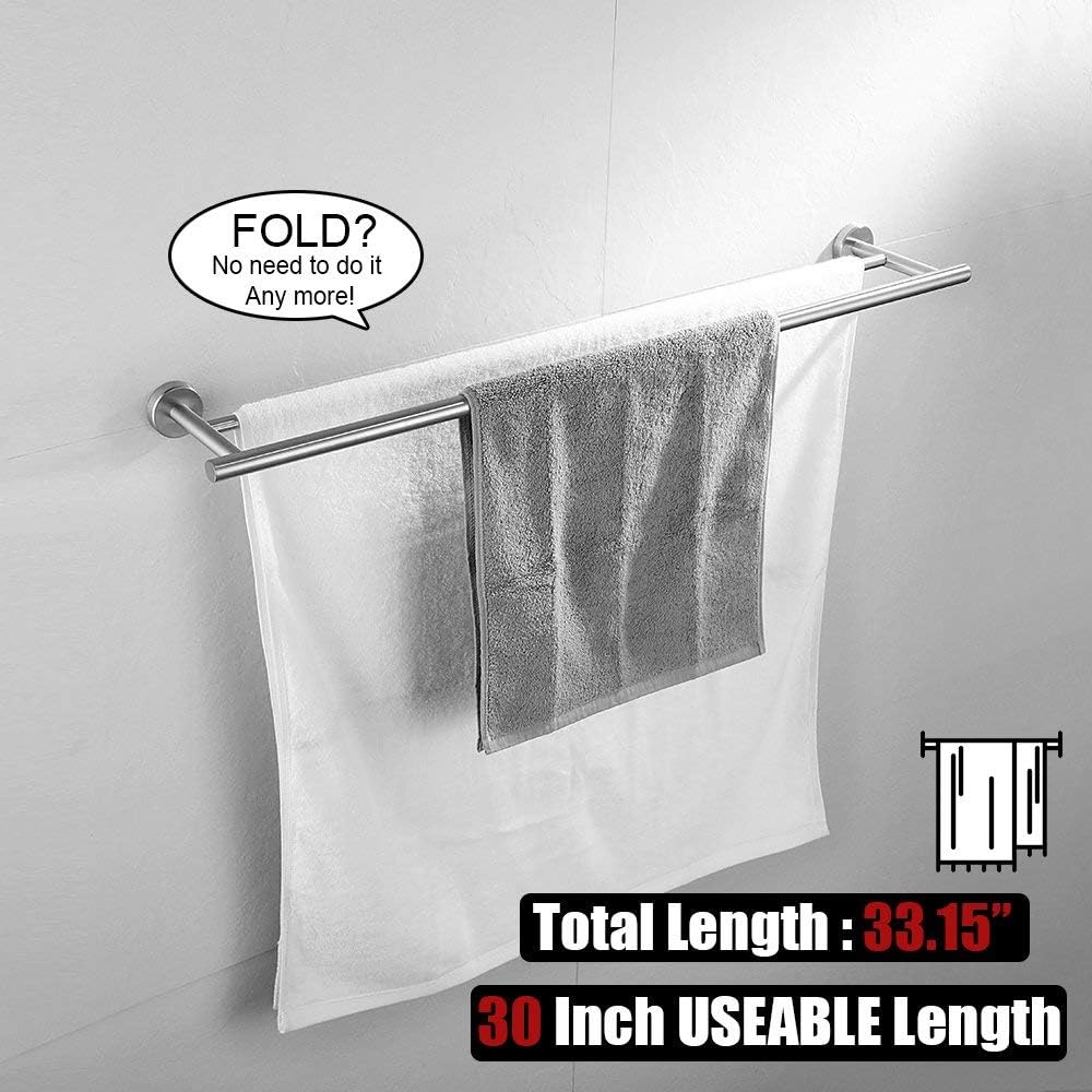 JQK Towel Ring, 304 Stainless Steel Hand Towel Holder for Bathroom, Brushed Finished Wall Mount, TR130-BN