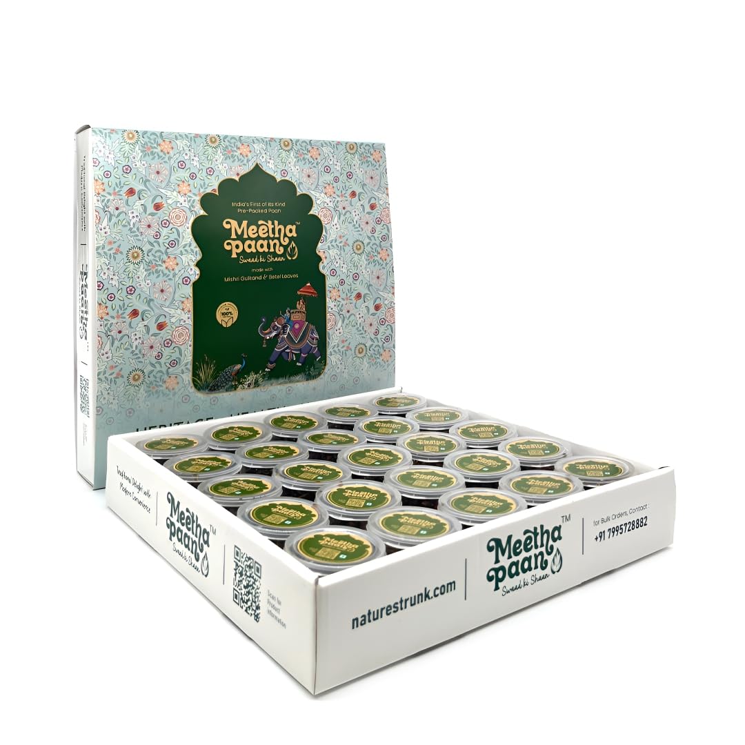 Nature's Trunk Meetha Paan Party Pack | Premium Sweet Betel Leaves with Gulkand | Traditional Indian Mouth Freshener & Coolant | Natural Authentic Flavor for Festivals and Events (15g x 50 Pieces, 750g)-image-13