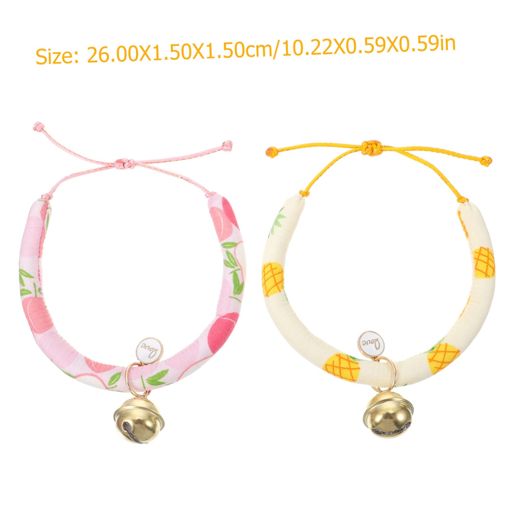Kisangel 6piezas Collar Ajustable para Mascotas Diseño De Conejo y Patrón De Frutas Collar De Seguridad para Gatos y Conejos Llamador Estilo Chic y Atractivos