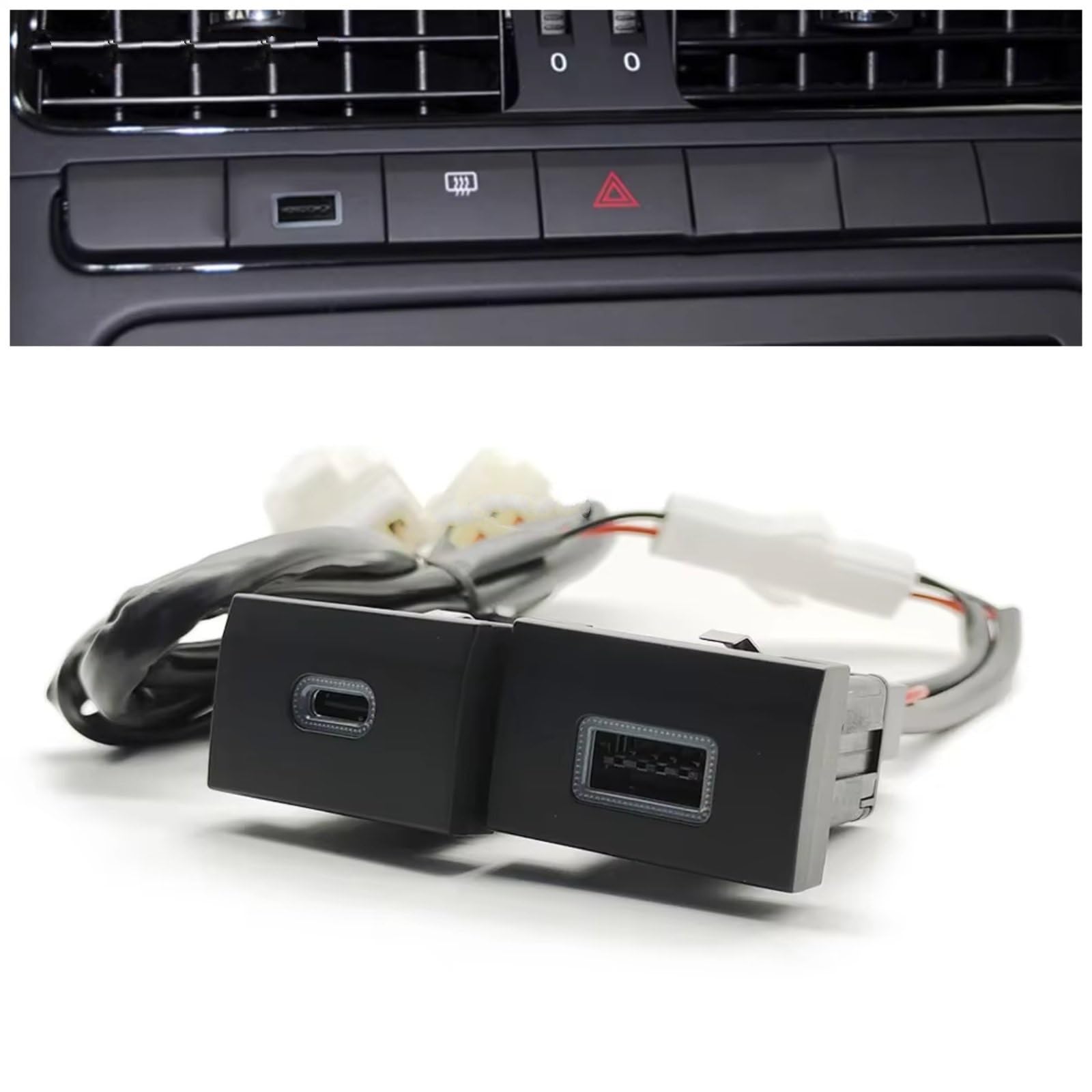 Consola USB Compatible Con VW Para Polo 2009-2013 Coche Cargador QC3.0 Para Tipo C PD Adaptador Carga Rápida Para Teléfono Automático Puerto USB
