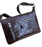 Sacoche en cuir de crocodile : extérieur (peau de crocodile), intérieur (cuir de vachette)