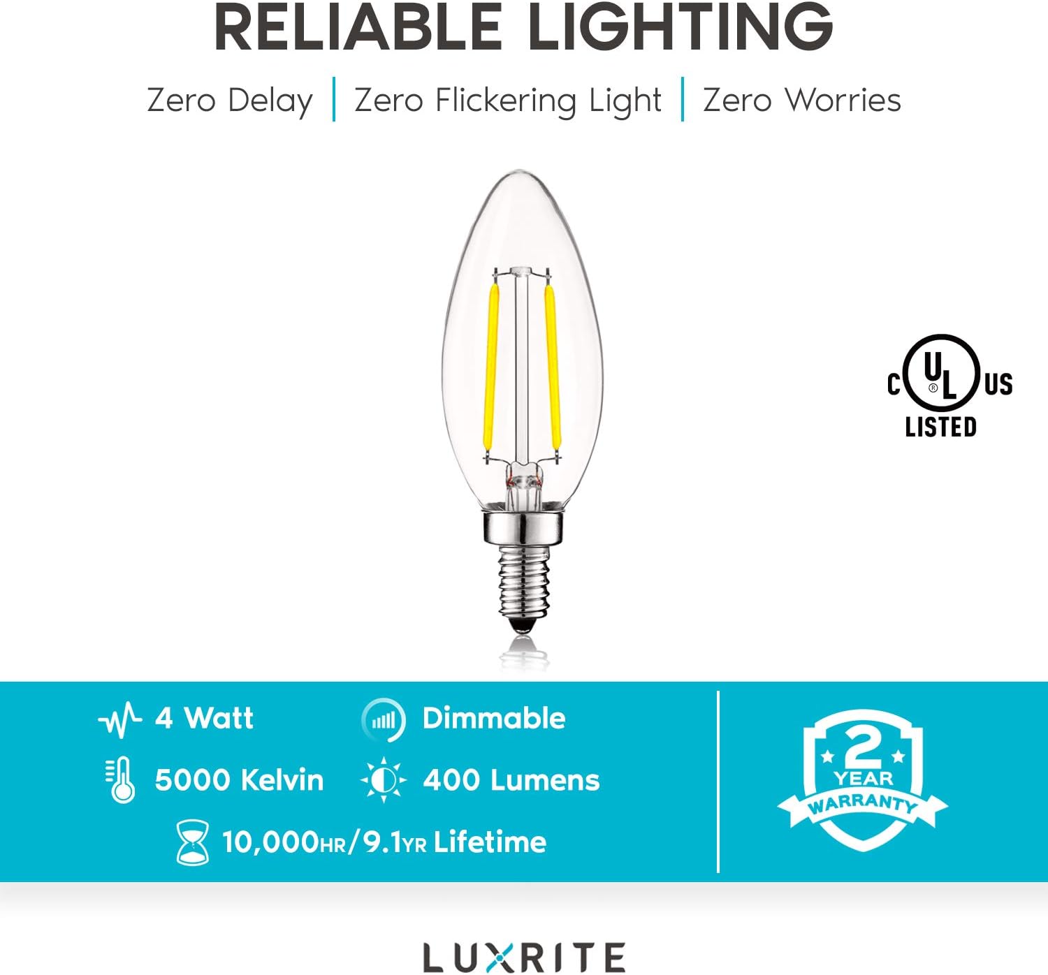 🔥 Crаzу Dеаlѕ Luxrite 4W Vintage Candelabra LED Bulbs Dimmable, 400 Lumens, 5000K Bright White, LED Chandelier Light Bulbs 40W Equivalent, Clear Glass, Filament LED Candle Bulb, UL Listed, E12 Base (16 Pack) Bеѕt Dеаl 🛒 Luxrite 4W Vintage Candelabra LED Bulbs Dimmable, 400 Lumens, 5000K Bright White, LED Chandelier Light Bulbs 40W Equivalent, Clear Glass, Filament LED Candle Bulb, UL Listed, E12 Base (16 Pack)